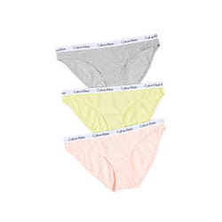 Calvin Klein underwear Women's Carousel Bikini 3 Pack  Coral/Cyber Gre