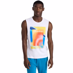 Calvin Klein Men's Reimagined Heritage Pride Muscle Tank White Mediu