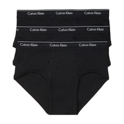 Calvin Klein Men's Cotton Classics 3-Pack Brief  3 Black  X-Large