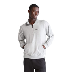 Calvin Klein Men's Modern Cotton Lounge 1/4 Zip Sweatshirt  Grey Heath