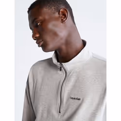 Calvin Klein Men's Modern Cotton Lounge 1/4 Zip Sweatshirt  Grey Heath
