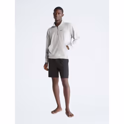 Calvin Klein Men's Modern Cotton Lounge 1/4 Zip Sweatshirt  Grey Heath