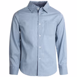 Ben Sherman Boys' Shirt - Casual Long Sleeve Button Down Collared Shirt Size 8-18  Size 18  Blue Square Dots