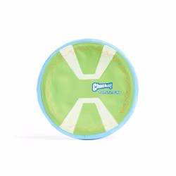 Chuckit! Max Glow Paraflight Flying Disc Dog Toy - Water Floating Flyer - Durable Nylon Construction with Soft Rubber Edges - ...