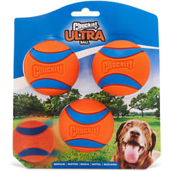 Chuckit Ultra Ball, Durable High Bounce Rubber Dog Ball, Launcher Compatible, 3 Pack, Medium