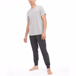 Tommy Hilfiger mens Flag Crew Neck Tee Pajama Top  Grey Heather  Mediu