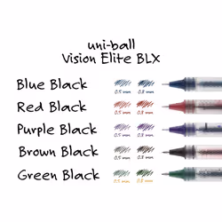 uni-ball Vision Elite BLX Infusion Rollerball Pens Bold Point  0.8mm  Blue/Black  12 Pack