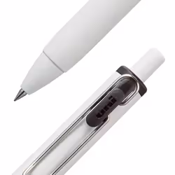 Uni-Ball One Retractable Gel Pens  Micro Point  0.5 mm  White Barrel  Black/Blue Ink  Pack Of 5 Pens