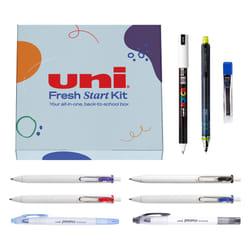 Uniball & Posca Fresh Start Kit | Back to School Supplies | Gel Pens  Clear Window Highlighters  Posca Markers  & Kuru Toga Mechanical Penci