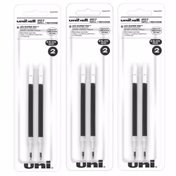 Uniball Signo 207 Gel Pen Refills 0.7mm Medium Point Black Ink 6 Refills