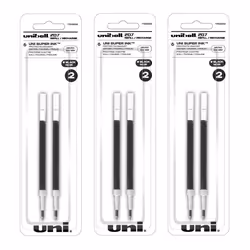 Uniball Signo 207 Gel Pen Refills 0.5mm Micro Point Black Ink 6 Refills