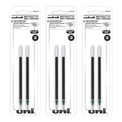 Uniball 207 Impact RT Retractable Pen Refills  1.0mm Bold Point  Black Ink  6 Refills