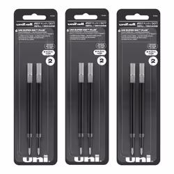 Uniball 207+ Plus Pen Refills 0.7mm Medium Point Black Ink 6 Refills
