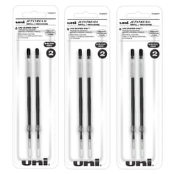 Uniball Jetstream Ballpoint Pen Refills  1.0mm Bold Point  Black Ink  6 Refills