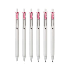 Uniball One Retractable Gel Pens  0.5mm Micro Point  Light Pink Ink  6 Count