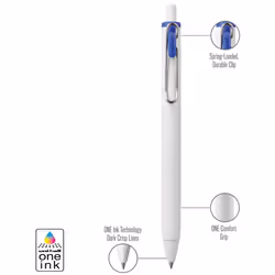 Uniball One Retractable Gel Pens  0.5mm Micro Point  Light Pink Ink  6 Count