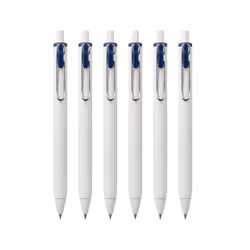 Uniball One Retractable Gel Pens 0.5mm Micro Point Blue Black Ink 6 Count