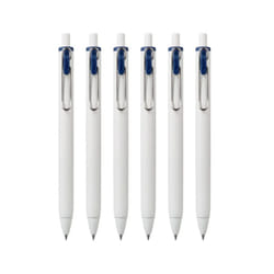 Uniball One Retractable Gel Pens  0.5mm Micro Point  Blue Black Ink  6 Count