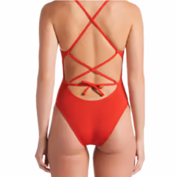 Nike Hydrastrong Solid Lace Up Tie Back One Piece (24 University Red)