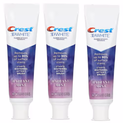 Crest, 3D White, Fluoride Anticavity Toothpaste, Radiant Mint, 3 Pack, 3.8 oz (107 g) Each