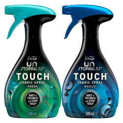 Unstopables Touch Fabric Spray and Odor Fighter  Fresh & Breeze  16.9 oz  Pack of 2