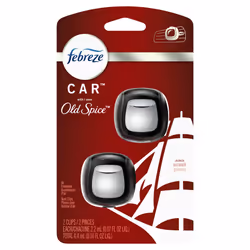 Febreze Car Vent Clip Air Freshener  Odor Eliminator for Up to 30 Days Freshness  2 Clips (Old Spice)