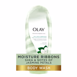 Olay Moisture Ribbons Body Wash with Shea and Notes of Jasmine Petals  532 mL  White and Green  Pack of 1