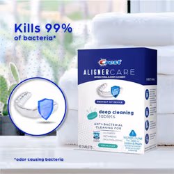 Crest Aligner Care Deep Cleaning Anti-Bacterial Tablets for Aligners  Retainers  Mouthguards  60-Count  Pack of 3