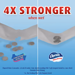 Charmin Ultra Strong Toilet Paper  6 Mega Rolls = 24 Regular Rolls