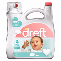 Dreft Stage 2: Active Baby Liquid Laundry Detergent 89 Loads 128 Fl Oz Helps Remove 99% Of Baby Food Stains