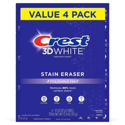 Crest 3D White Stain Eraser Teeth Whitening Toothpaste  Polishing Mint  3.1 oz (Pack of 4)