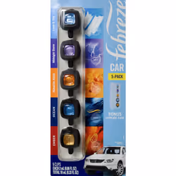 Febreze Mixed Scents Air Freshener 5 Car Vent Clips 5 Count (Pack of 1)