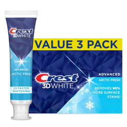 Crest 3D White Advanced Teeth Whitening Toothpaste  Arctic Fresh  3.3 oz  Pack of 3