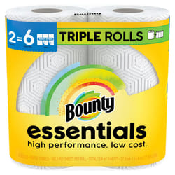Bounty Essentials Select-A-Size Paper Towels  White  2 Triple Rolls = 6 Regular Rolls