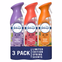 Febreze Air Mist Air Freshener Spray Odor-Fighting Room Spray for Home Bathroom and Kitchen Aerosol Can Southern Lilac Mo ...