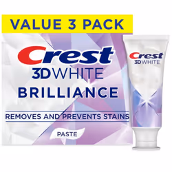 Crest 3D White Brilliance Bright Mint Teeth Whitening Toothpaste  4.3 oz Pack of 3  100% More Surface Stain Removal  24 Hour  ...