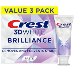 Crest 3D White Brilliance Bright Mint Teeth Whitening Toothpaste  4.3 oz Pack of 3  100% More Surface Stain Removal  24 Hour Active Stain Prevention