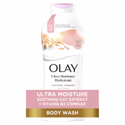 Olay Ultra Moisture Soothing Body Wash for Sensitive Skin with Oat Extract 24hr Long Lasting Hydration Vitamin B3 Complex ...