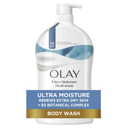 Olay Ultra Moisture Hydrating Body Wash for Extra Dry Skin  24hr Long Lasting Hydration  Vitamin B3 Complex  Designed for All Skin Types  33 fl oz