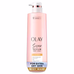 Olay Super Serum Body Wash for Extra Dry Skin 24hr Long Lasting Hydration 5+ Ingredient Serum Complex for Bright Even Firm ...