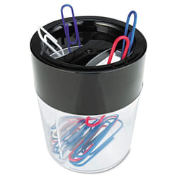 Universal UNV08126 TwoCompartment Plastic Magnetic Clip Dispenser  Black