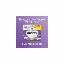 Andrex Supreme Quilts Quilted Toilet Paper - 36 Toilet Roll Pack - 25% Thicker Than Before to Provide Ultimate Quilted Comfort