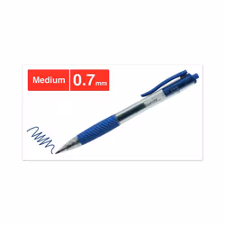 Universal Comfort Grip Gel Pen  Retractable  Medium 0.7 Mm  Blue Ink  Translucent Blue Barrel  Dozen