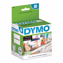 DYMO Authentic LW Large Multi-Purpose Labels for LabelWriter Label Printers  White  2-1/8'' x 2-3/4''  1 roll of 320 30324