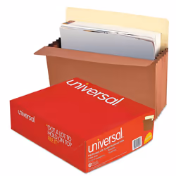 Universal UNV15262T 5-1/4 in. Straight Tab Expansion File Pockets - Letter  Redrope/Manila (10/Box)