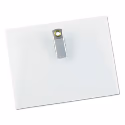 Universal 56004 Clear Badge Holders w/Garment-Safe Clips  3 x 4  White Inserts  50/Box