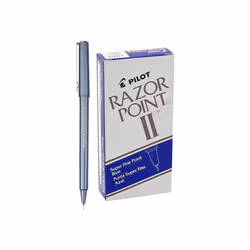 Pilot Pen Razor Point II Porous Point Pen Stick Blue Dozen 11003