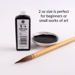 Yasutomo Bokuju Liquid Ink  2oz Sumi Ink for Calligraphy and Artwork  Black Drawing Ink for use with Japanese Ink Brushes and