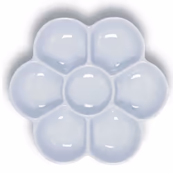 Yasutomo Porcelain 6-Well Floral Palette Dish  5 inch Diameter  White