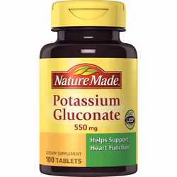 Nature Made Potassium Gluconate, 550mg, 100 Tablets